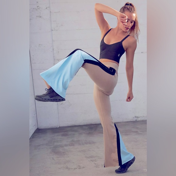 Free People Pants - Free People Movement Hot Shot Kick Flare Pants Colorblock Sz Medium- NWT
